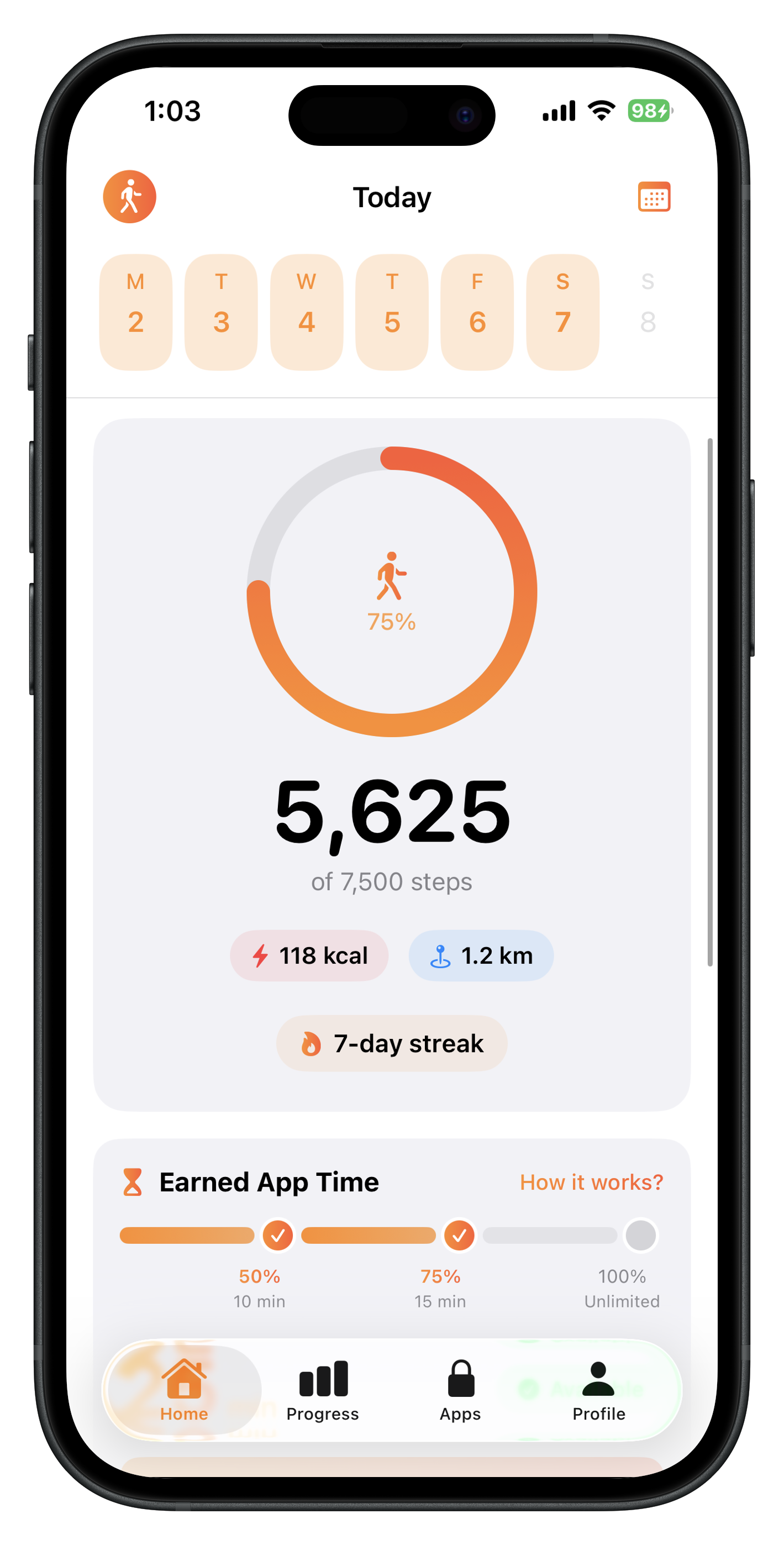WalkFirst Home Screen